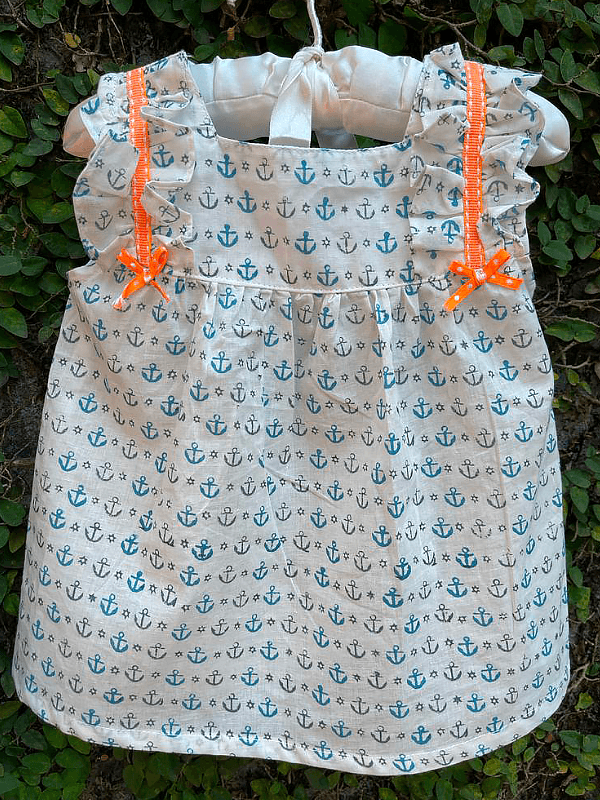 ANCHOR BLUE - LITTLE GIRLS COTTON PYJAMA SET - www.indiancart.com.au - Nightgowns - 5-6 YRS, 7-8 YRS - www.indiancart.com.au