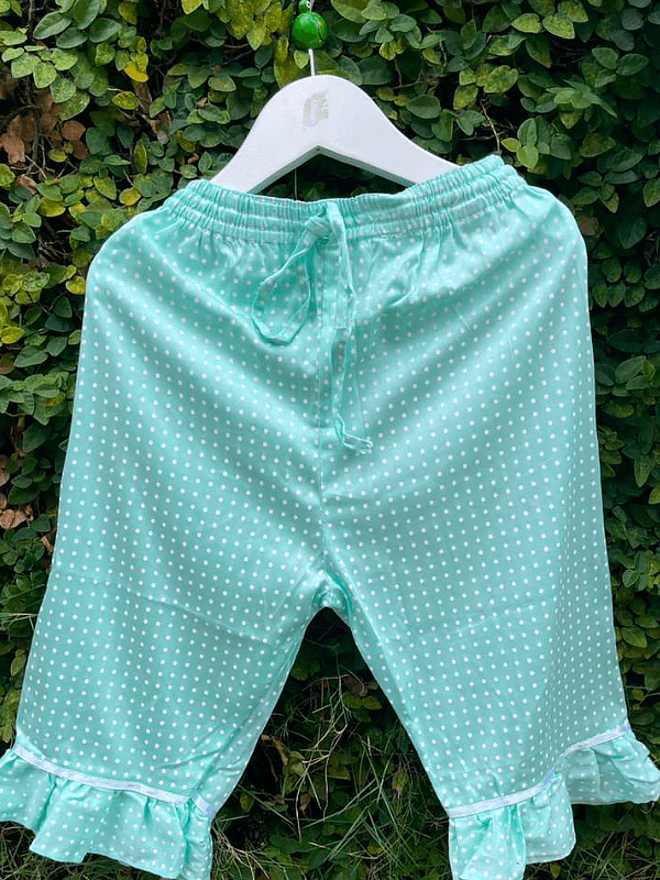 Green Colour POLKA GIRLS PLAY PYJAMA SET - www.indiancart.com.au - Nightgowns - 9-10 YRS - www.indiancart.com.au