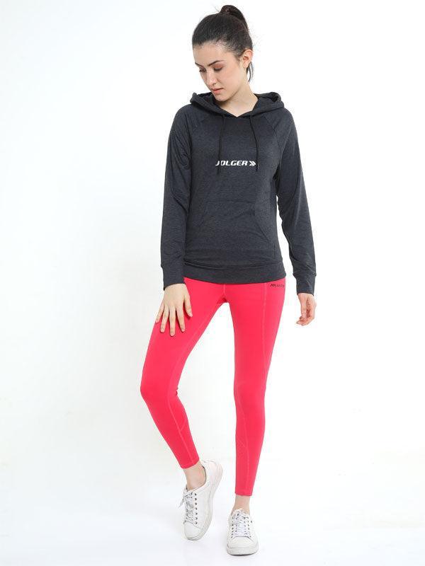 Jolger Active wear Polyester Dark Grey Colour Stretchable Women’s Hoody Jacket - www.indiancart.com.au - Activewear - Jolger - Jolger