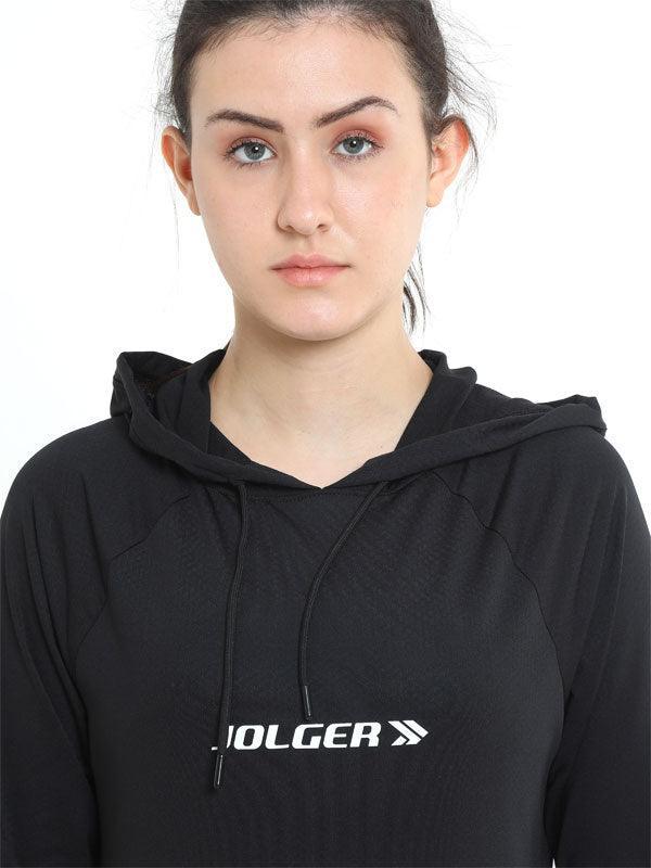 JOLGER Active wear Women's Polyester Black Hoody Jacket -Light weight Mesh Fabric - www.indiancart.com.au - Activewear - Jolger - Jolger