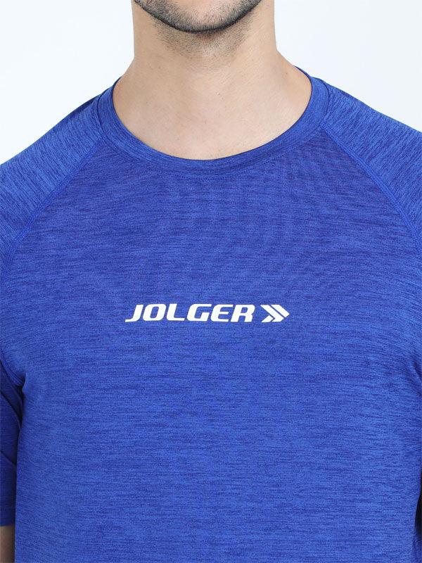 JOLGER Men's Blue Colour Polyester Reglan SLV Crew Neck T-Shirt - www.indiancart.com.au - T-Shirt - Jolger - Jolger