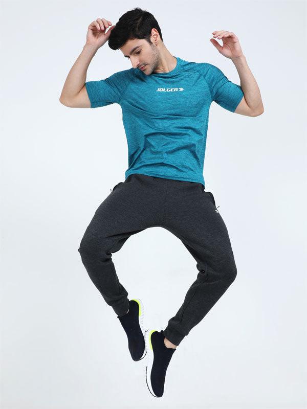 JOLGER Men's Green Colour Polyester Reglan SLV Crew Neck T-Shirt - www.indiancart.com.au - T-Shirt - Jolger - Jolger