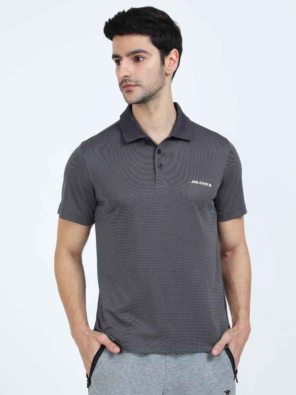 JOLGER Men's Polyester Grey colour Polo T- Shirt - www.indiancart.com.au - T-Shirt - Jolger - Jolger