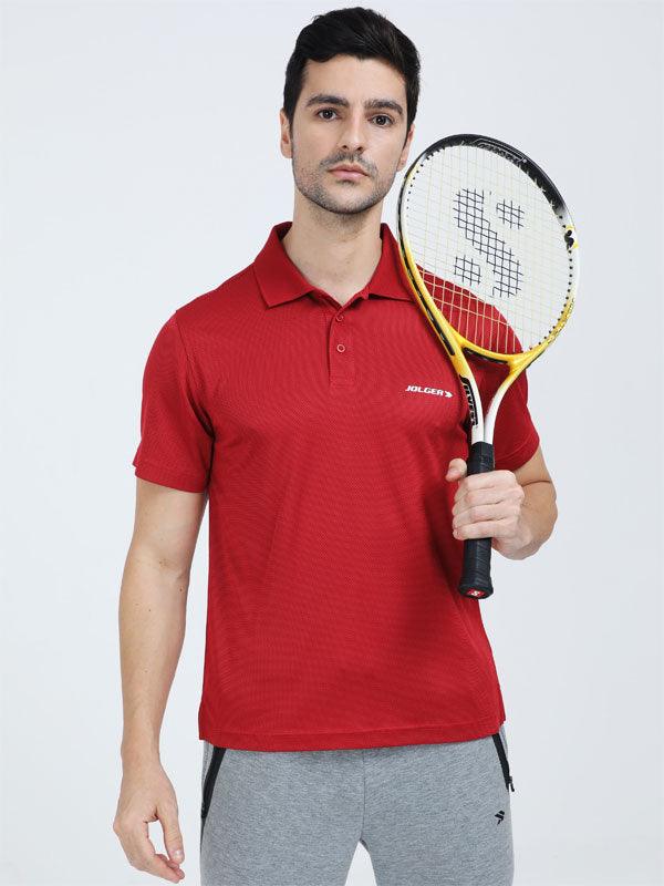 JOLGER Men's Polyester Maroon colour Polo T- Shirt - www.indiancart.com.au - T-Shirt - Jolger - Jolger
