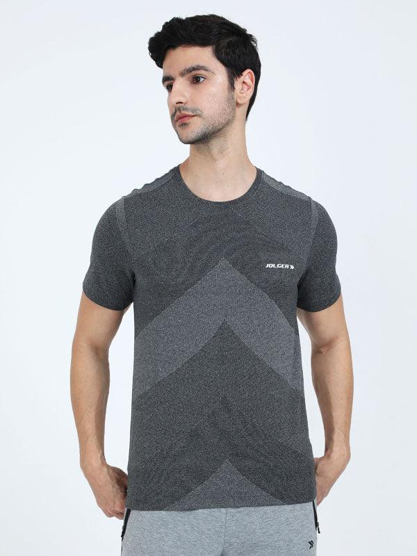 JOLGER Men's Polyester Mesh Light weight Grey Colour 360D Air Flow Crew Neck T -Shirt - www.indiancart.com.au - T-Shirt - Jolger - Jolger