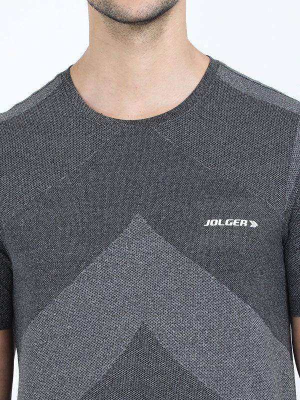 JOLGER Men's Polyester Mesh Light weight Grey Colour 360D Air Flow Crew Neck T -Shirt - www.indiancart.com.au - T-Shirt - Jolger - Jolger
