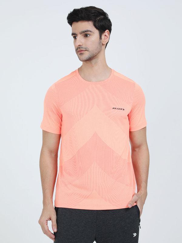JOLGER Men's Polyester Mesh Light weight Orange Colour 360D Air Flow Crew Neck T -Shirt - www.indiancart.com.au - T-Shirt - Jolger - Jolger