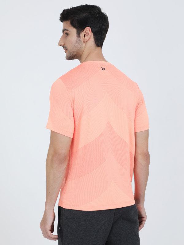 JOLGER Men's Polyester Mesh Light weight Orange Colour 360D Air Flow Crew Neck T -Shirt - www.indiancart.com.au - T-Shirt - Jolger - Jolger