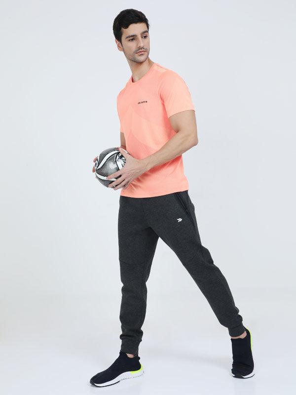 JOLGER Men's Polyester Mesh Light weight Orange Colour 360D Air Flow Crew Neck T -Shirt - www.indiancart.com.au - T-Shirt - Jolger - Jolger