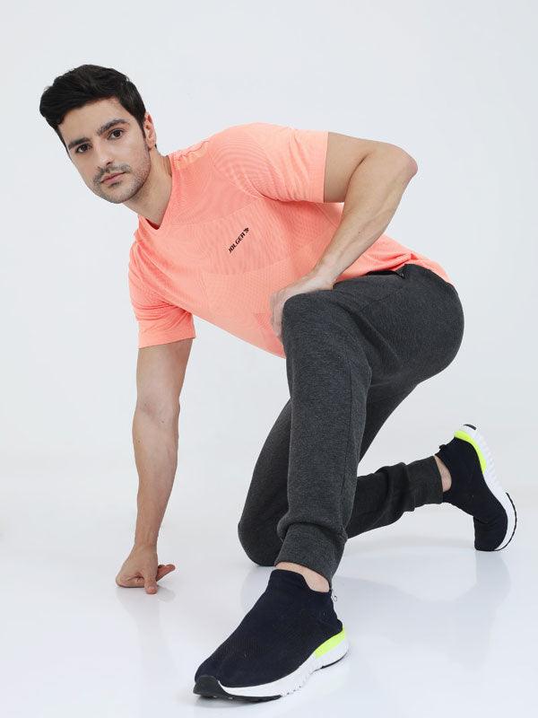 JOLGER Men's Polyester Mesh Light weight Orange Colour 360D Air Flow Crew Neck T -Shirt - www.indiancart.com.au - T-Shirt - Jolger - Jolger