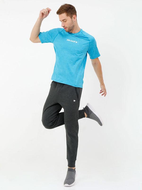 JOLGER Men's Turquoise Blue Colour Polyester Reglan SLV Crew Neck T-Shirt - www.indiancart.com.au - T-Shirt - Jolger - Jolger