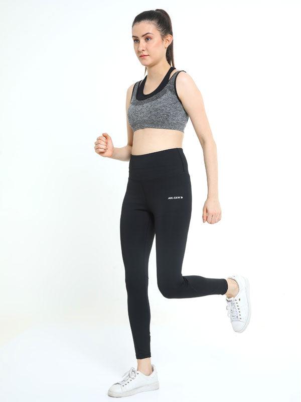 JOLGER Women's Polyester Black High Waist Tights/Legging - www.indiancart.com.au - Legging - Jolger - Jolger