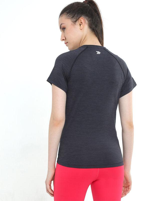 JOLGER Women's Polyester Dark Grey colour Crew Neck T-Shirt -Solid - www.indiancart.com.au - T-Shirt - Jolger - Jolger