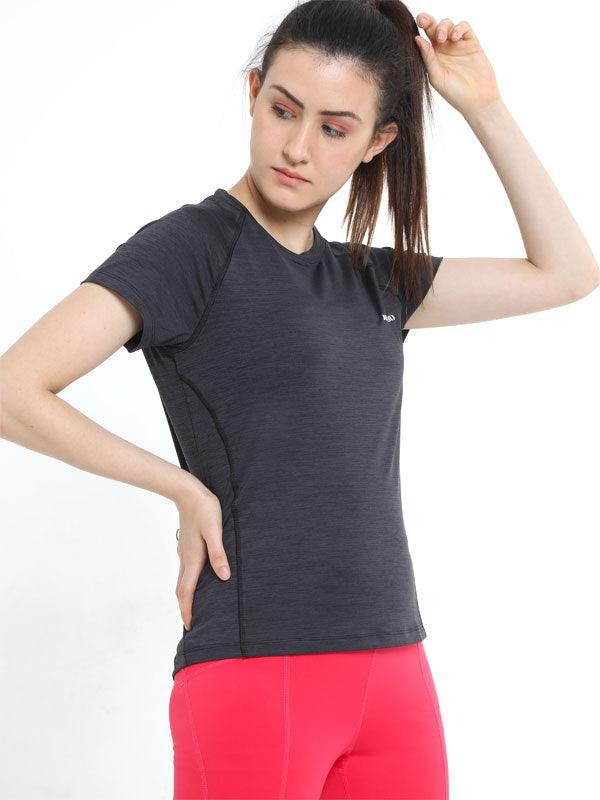 JOLGER Women's Polyester Dark Grey colour Crew Neck T-Shirt -Solid - www.indiancart.com.au - T-Shirt - Jolger - Jolger