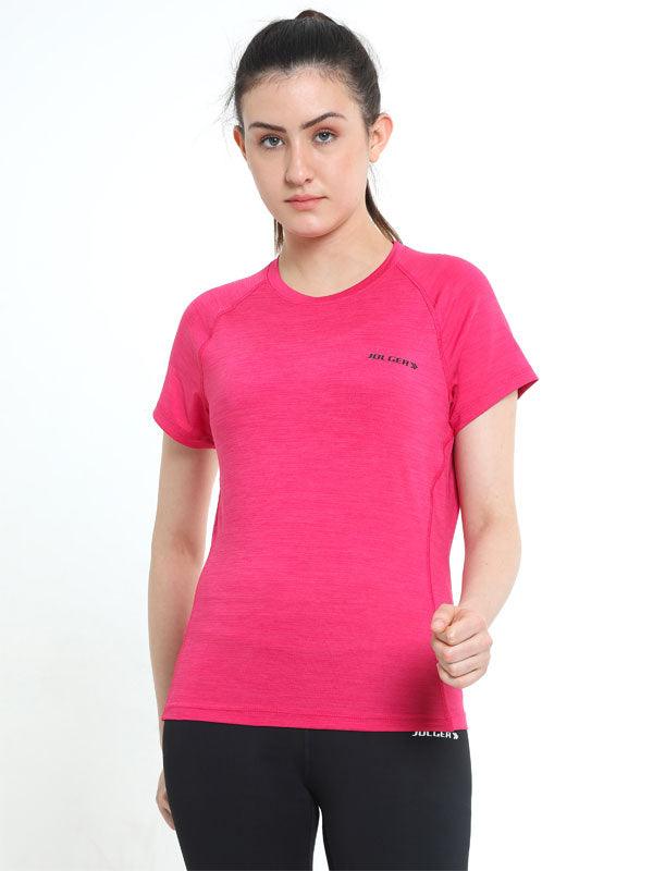 JOLGER Women's Polyester Magenta colour Crew Neck T-Shirt -Solid - www.indiancart.com.au - T-Shirt - Jolger - Jolger