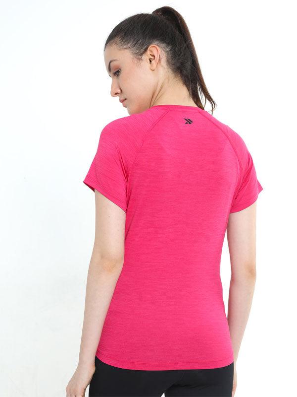 JOLGER Women's Polyester Magenta colour Crew Neck T-Shirt -Solid - www.indiancart.com.au - T-Shirt - Jolger - Jolger