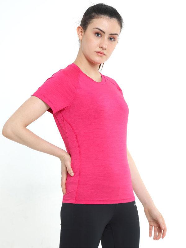 JOLGER Women's Polyester Magenta colour Crew Neck T-Shirt -Solid - www.indiancart.com.au - T-Shirt - Jolger - Jolger