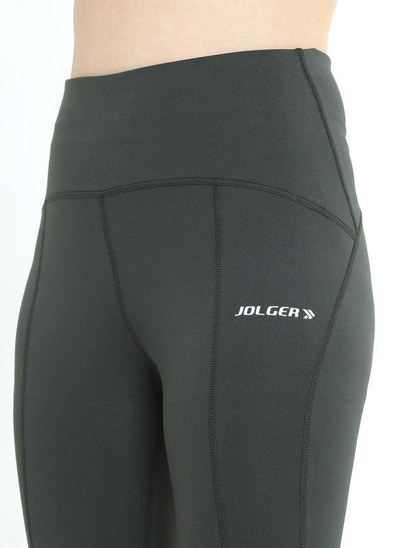 JOLGER Women's Polyester Olive Green Colour Tights/Legging with Perforation - www.indiancart.com.au - Legging - Jolger - Jolger