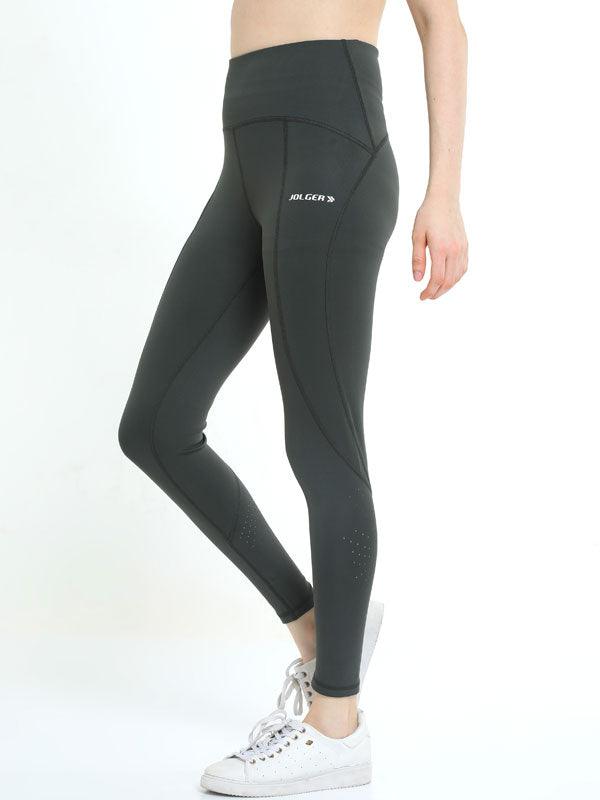 JOLGER Women's Polyester Olive Green Colour Tights/Legging with Perforation - www.indiancart.com.au - Legging - Jolger - Jolger