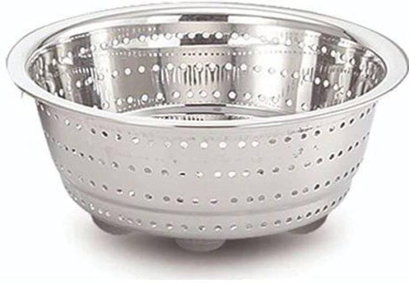 Large Stainless Steel Multifuctional Washing Rice, Fruits and Vegetables Bowl/Basket, - www.indiancart.com.au - Drain Covers & Strainers - - Indian Cart