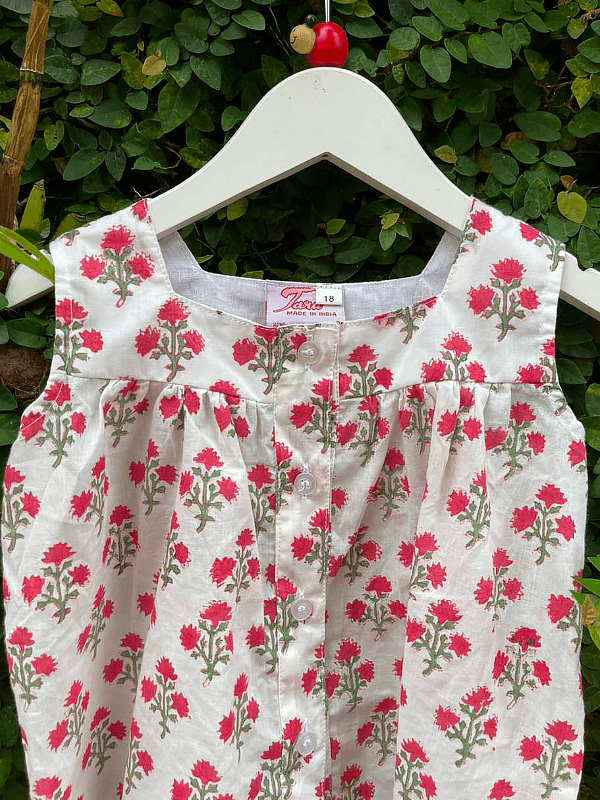 LITTLE CHERRY CHEER PYJAMA SET FOR GIRLS - www.indiancart.com.au - Nightgowns - 9-10 YRS - www.indiancart.com.au