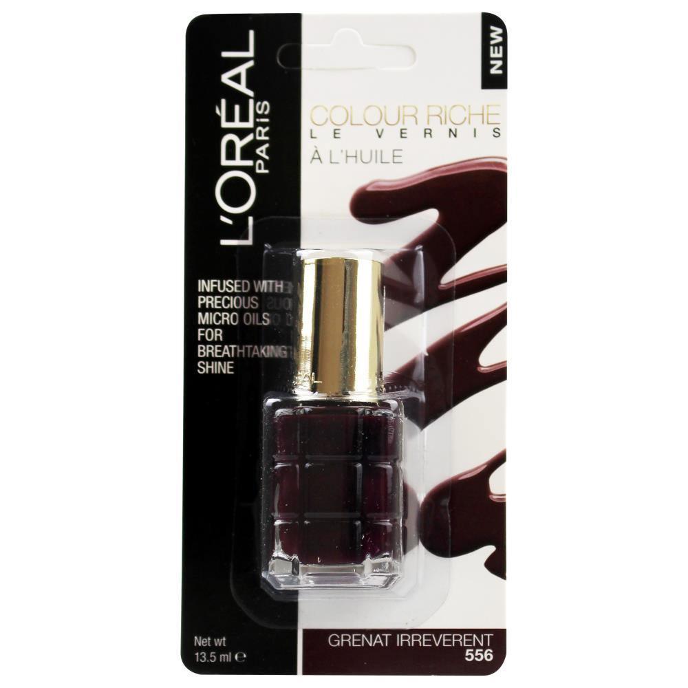 LOREAL 13.5mL COLOUR RICHE NAIL LAQUER 556 GRENAT IRREVERENT (CARDED) - www.indiancart.com.au - Nail Polish - L'Oréal - Loreal