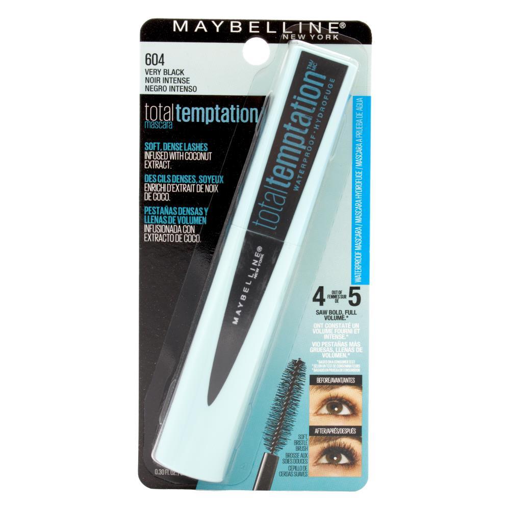 MAYBELLINE 9mL TOTAL TEMPTATION MASCARA 604 VERY BLACK (CARDED) - www.indiancart.com.au - Mascara - Maybelline - Maybelline