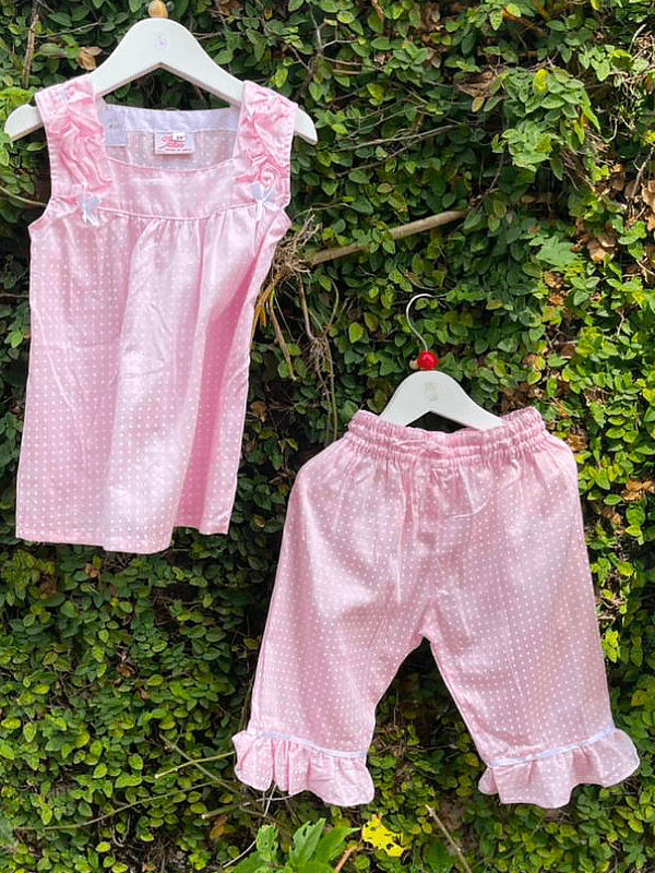 Pink Colour POLKA GIRLS PLAY PYJAMA SET - www.indiancart.com.au - Nightgowns - 8-9 YRS, 9-10 YRS - www.indiancart.com.au