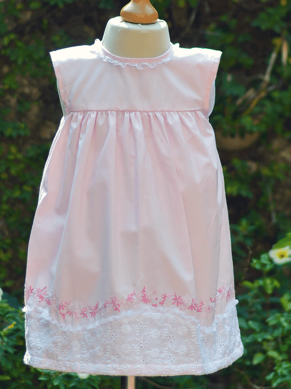 PINK FABRIC LAISY DAISY BORDER DRESS - www.indiancart.com.au - kids clothes - 1-2 YRS - www.indiancart.com.au