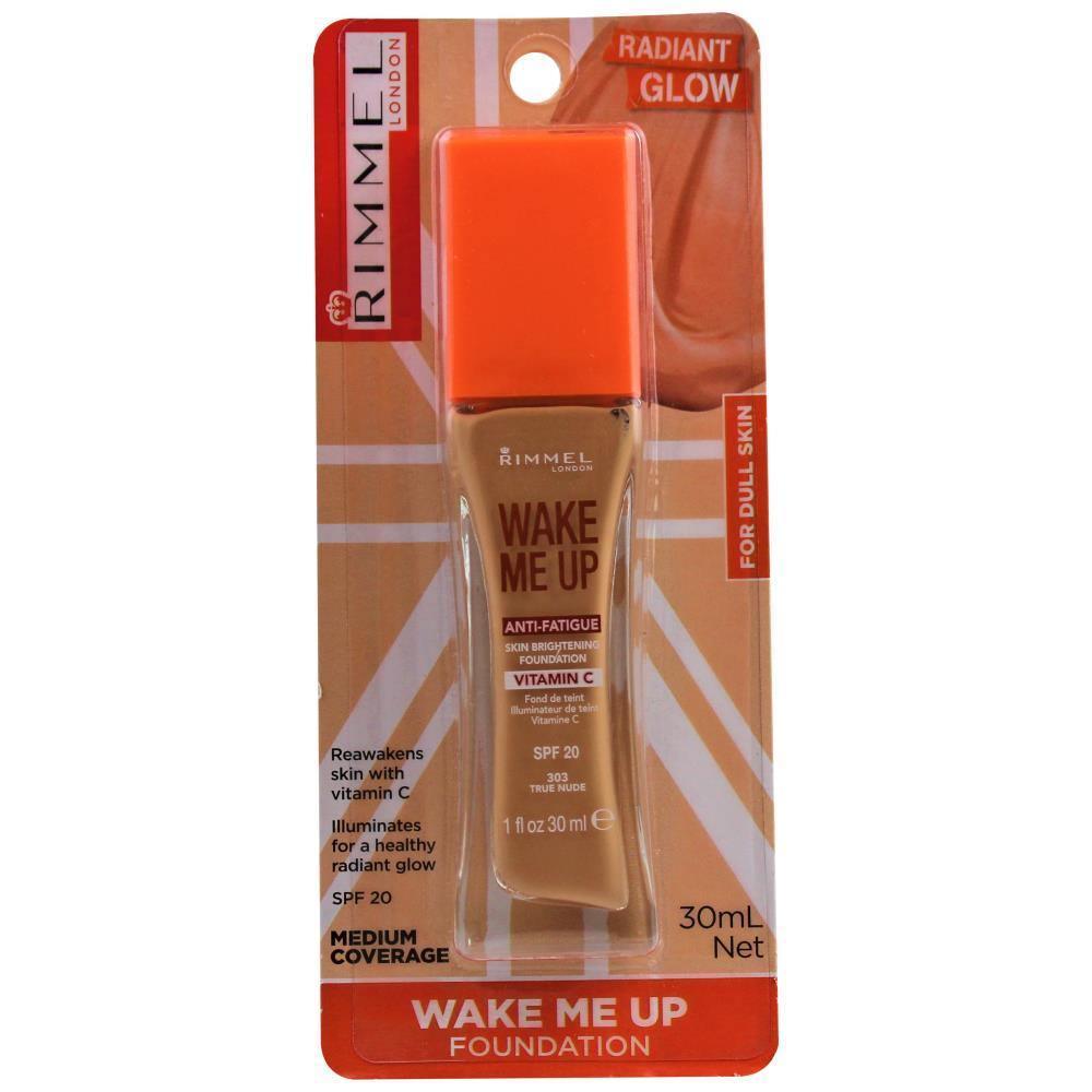 RIMMEL LONDON 30mL WAKE ME UP ANTI-FATIGUE FOUNDATION 303 TRUE NUDE SPF 20 (CARDED) - www.indiancart.com.au - Foundation - Rimmel - Rimmel