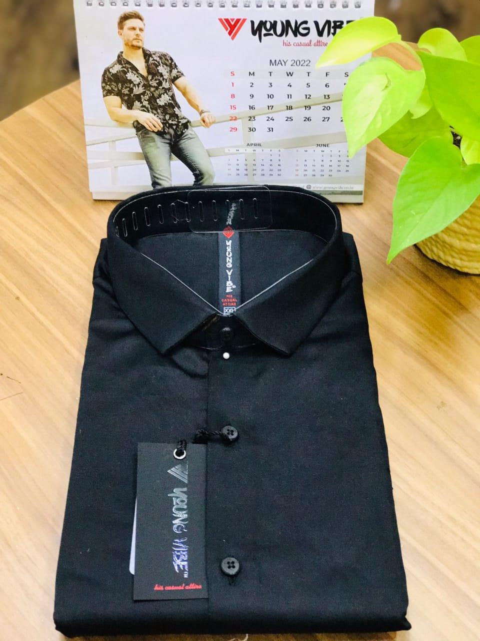 Young Vibe Light Black colour Casual shirt for Men - www.indiancart.com.au - Shirts & Tops - Young Vibe - Young Vibe