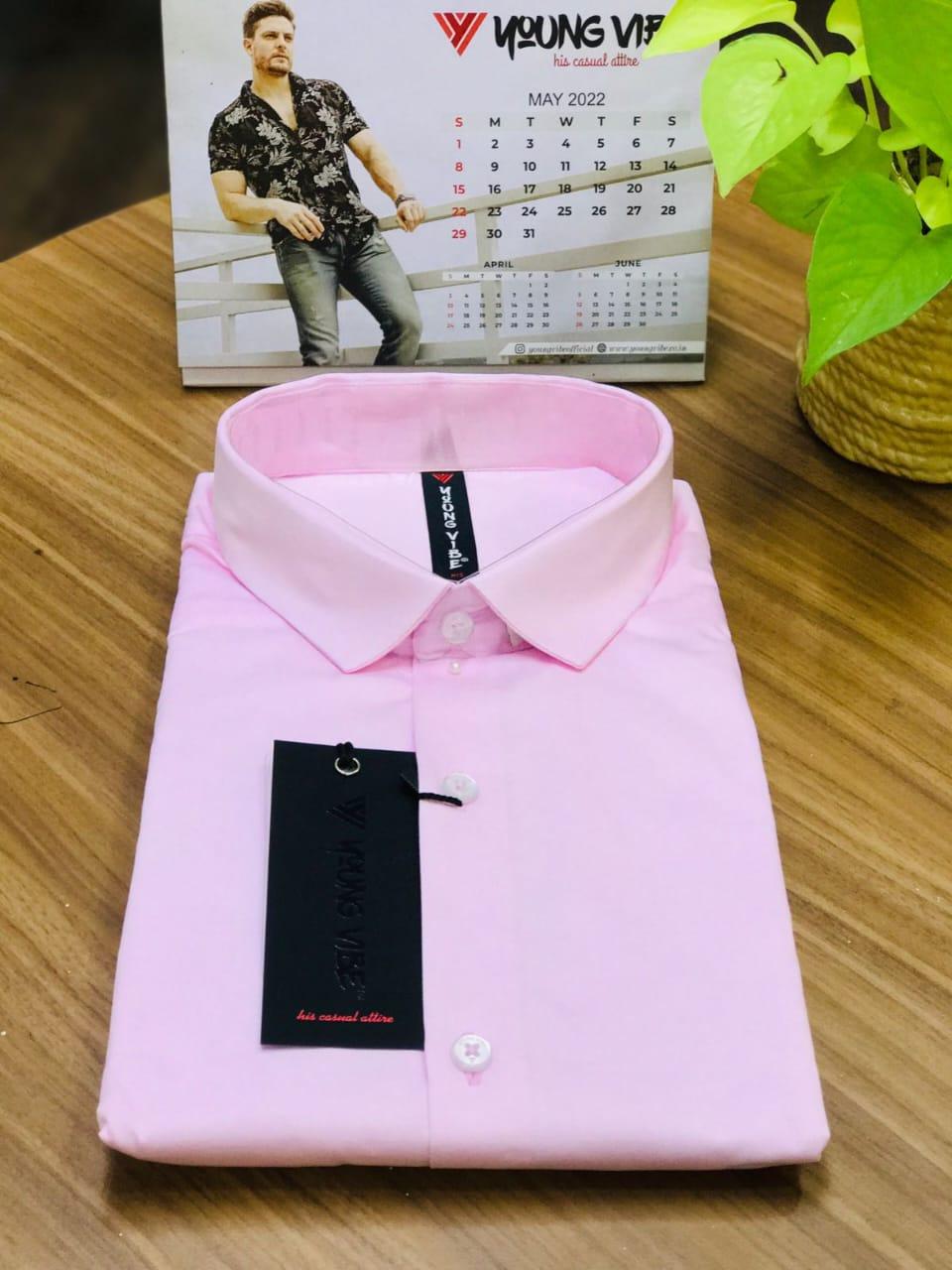 Young Vibe Pink colour Casual shirt for Men - www.indiancart.com.au - Shirts & Tops - Young Vibe - Young Vibe