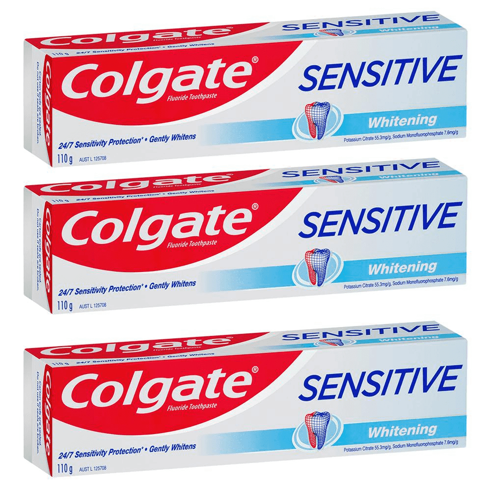 3 Colgate 110g Sensitive Fluoride Whitening Toothpaste - www.indiancart.com.au - Mouth Care - Colgate - Colgate