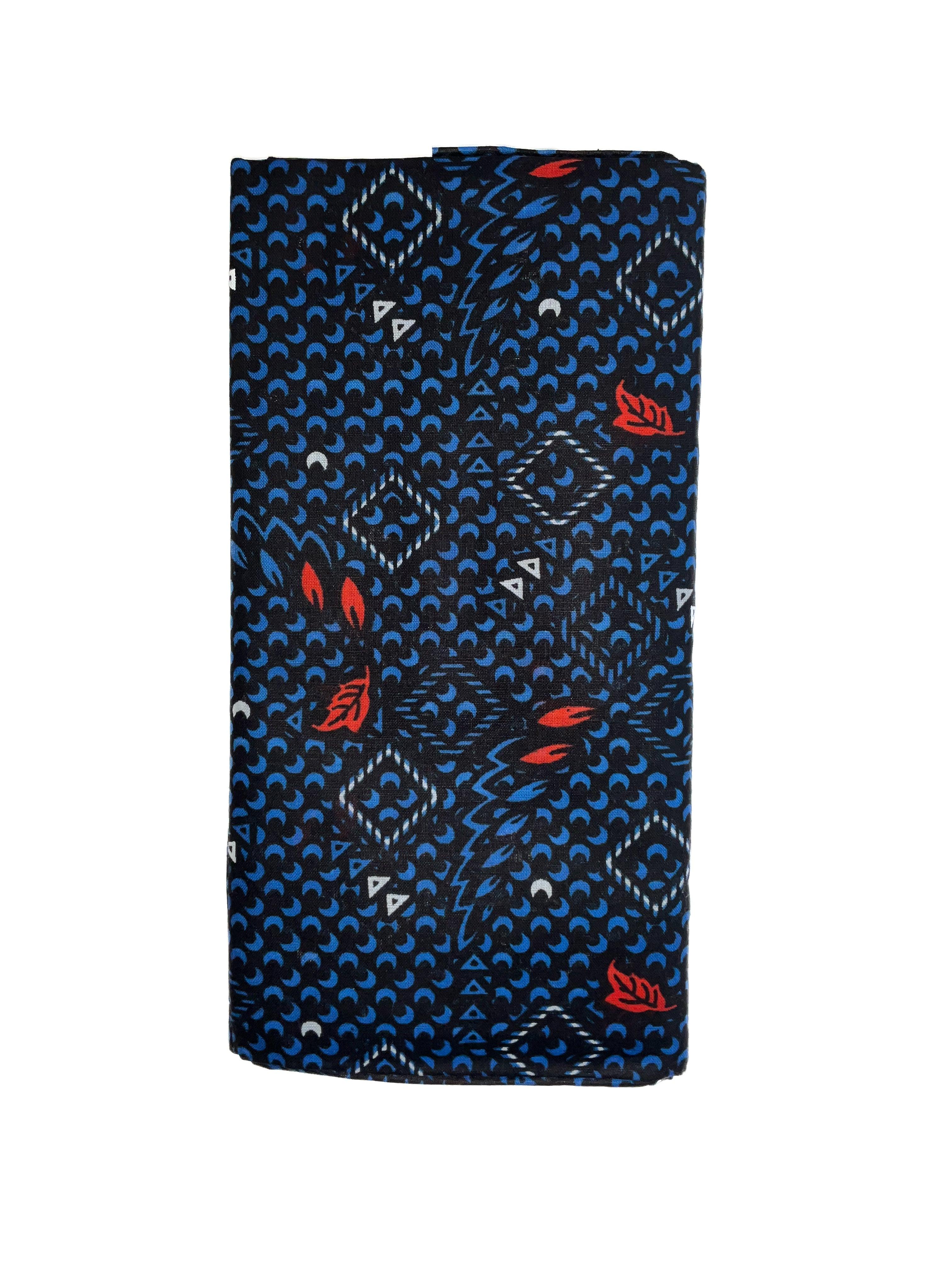 Blue pattern with Red leaves STAR Men’s 100% Cotton Printed Lungi 2m unstitched - www.indiancart.com.au - Lungi - Lungi - Indian Cart