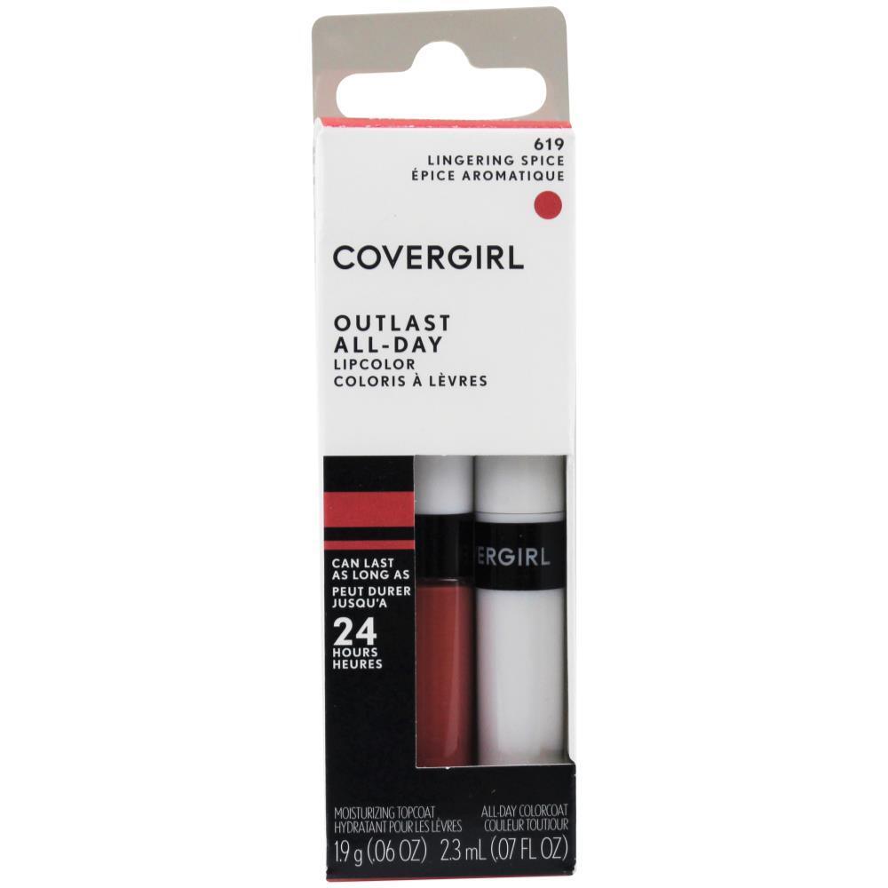 Covergirl Outlast All-Day Lip Colour w/ Moisturising Top Coat 2.3mL - Lingering Spice (#619)-Carded - www.indiancart.com.au - Lip Colour - Covergirl - Covergirl