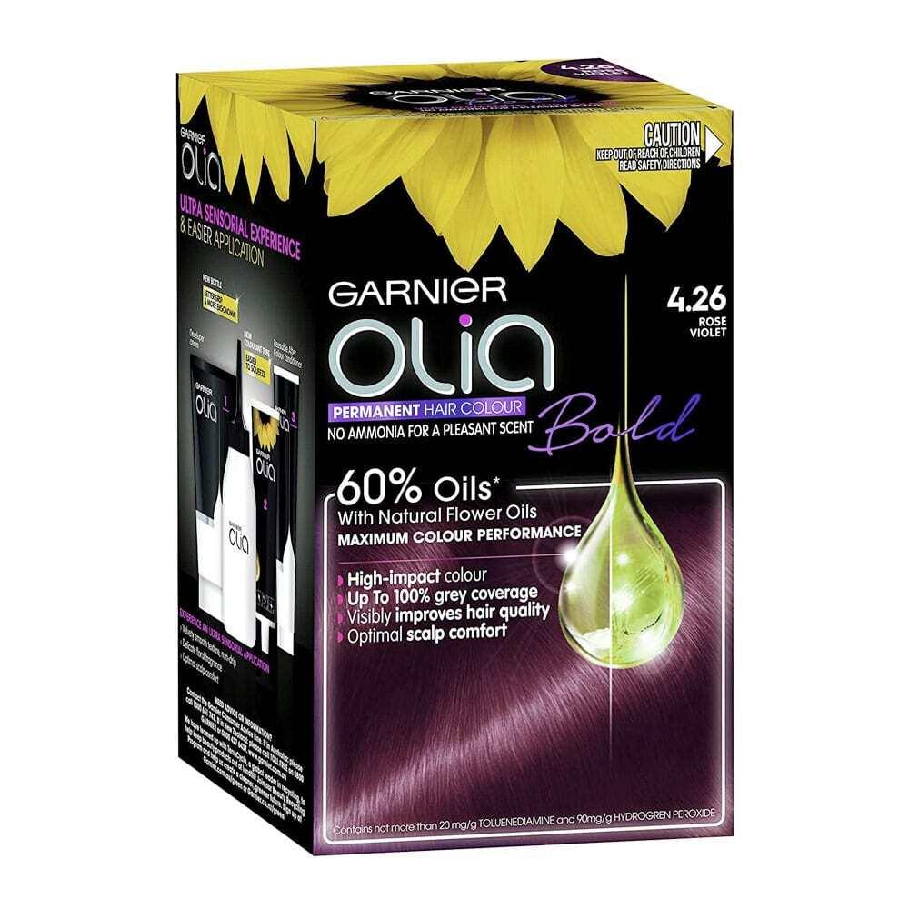 Garnier Olia Bold Permanent Hair Colour - 4.26 Rose Violet - www.indiancart.com.au - Hair Colour - - Garnier