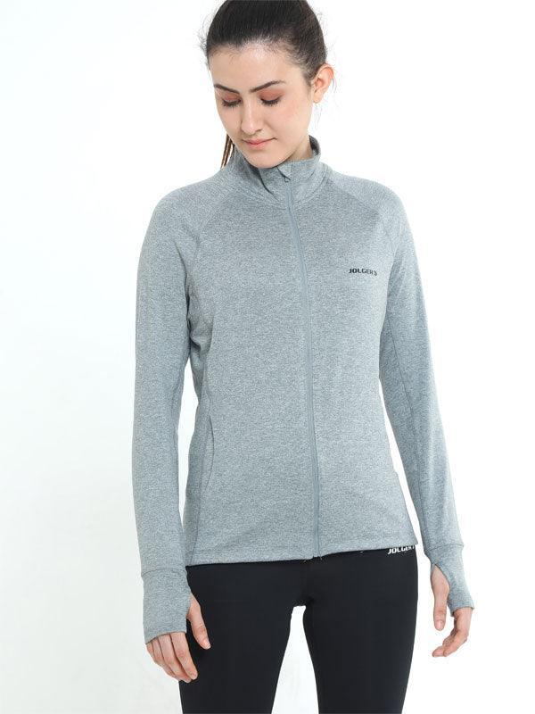 Jolger Active wear Polyester Grey Colour Stretchable Women’s Full Zip Jacket - www.indiancart.com.au - Activewear - Jolger - Jolger