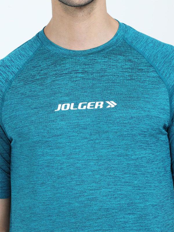 JOLGER Men's Green Colour Polyester Reglan SLV Crew Neck T-Shirt - www.indiancart.com.au - T-Shirt - Jolger - Jolger