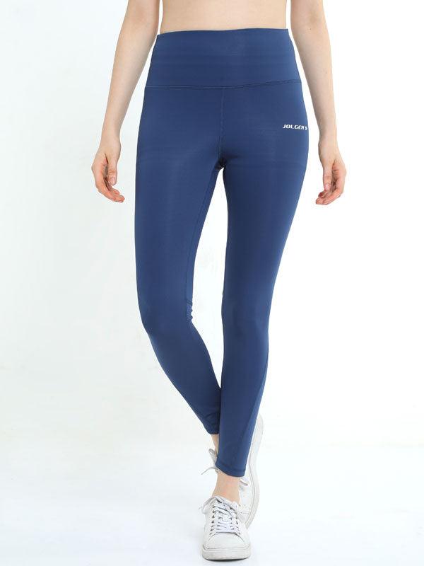 JOLGER Women's Polyester Indigo Blue High Waist Tights/Legging - www.indiancart.com.au - Legging - Jolger - Jolger