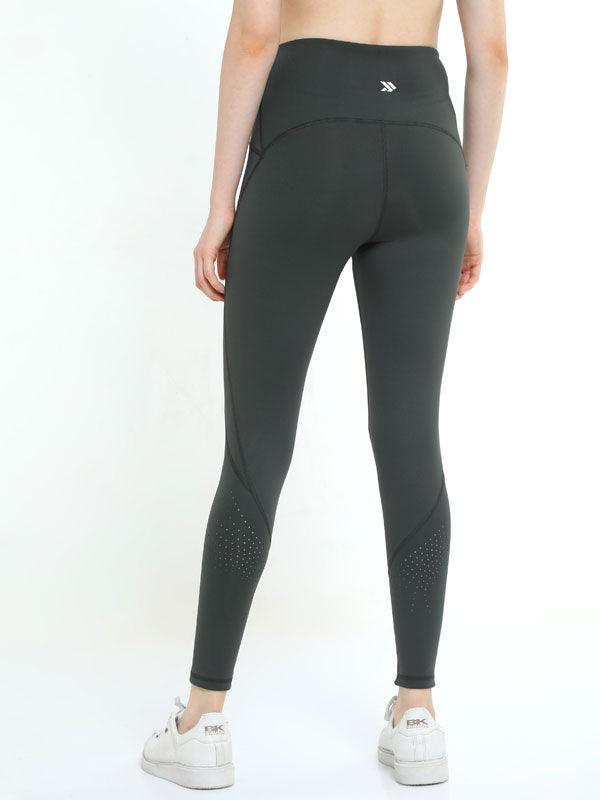 JOLGER Women's Polyester Olive Green Colour Tights/Legging with Perforation - www.indiancart.com.au - Legging - Jolger - Jolger