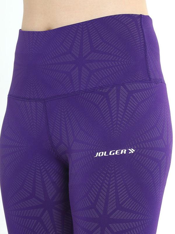 JOLGER Women's Polyester Printed purple colour High Waist Tights/Legging - www.indiancart.com.au - Legging - Jolger - www.indiancart.com.au