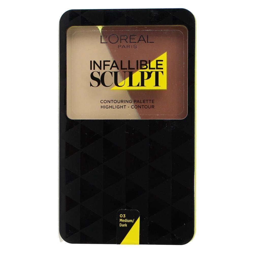 L'Oreal Infallible Sculpt Contouring Palette 03 Medium To Dark (Non-CARDED) - www.indiancart.com.au - Foundation - L'Oréal - Loreal