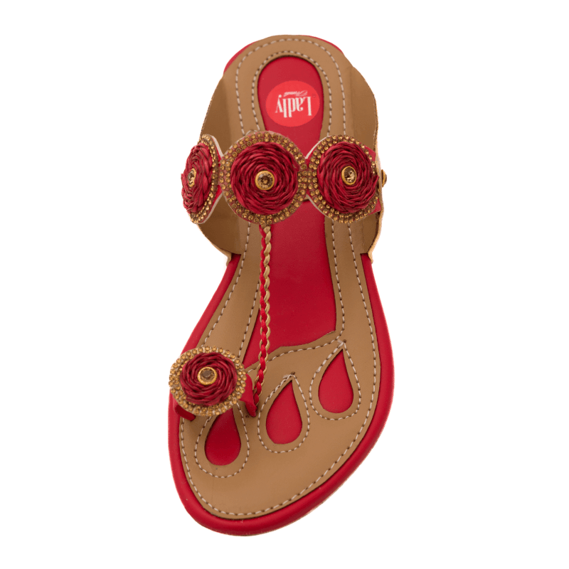 Ladly Indian Kolhapuri Chappal for Women, Flat Sandals & Ethnic Slippers for Girls - www.indiancart.com.au - Footwear - - Indian Cart