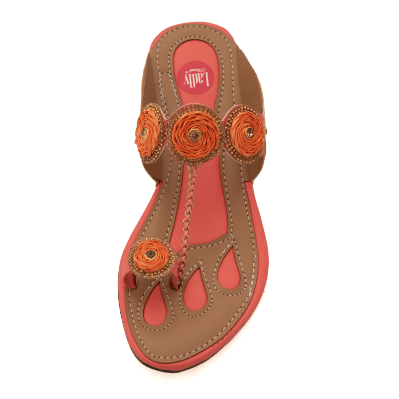 Ladly Indian Kolhapuri Pink colour Chappal for Women, Flat Sandals & Ethnic Slippers for Girls - www.indiancart.com.au - Footwear - - Indian Cart