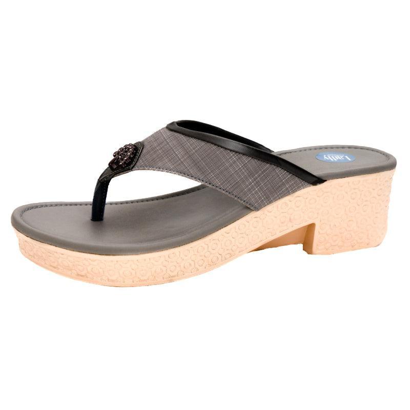 Ladly womens Trendy Grey Indian Made Flip-Flop - www.indiancart.com.au - Footwear - - Indian Cart