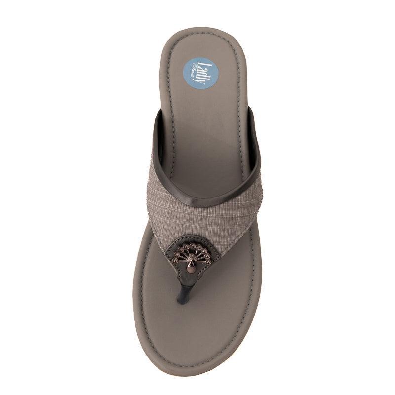 Ladly womens Trendy Grey Indian Made Flip-Flop - www.indiancart.com.au - Footwear - - Indian Cart