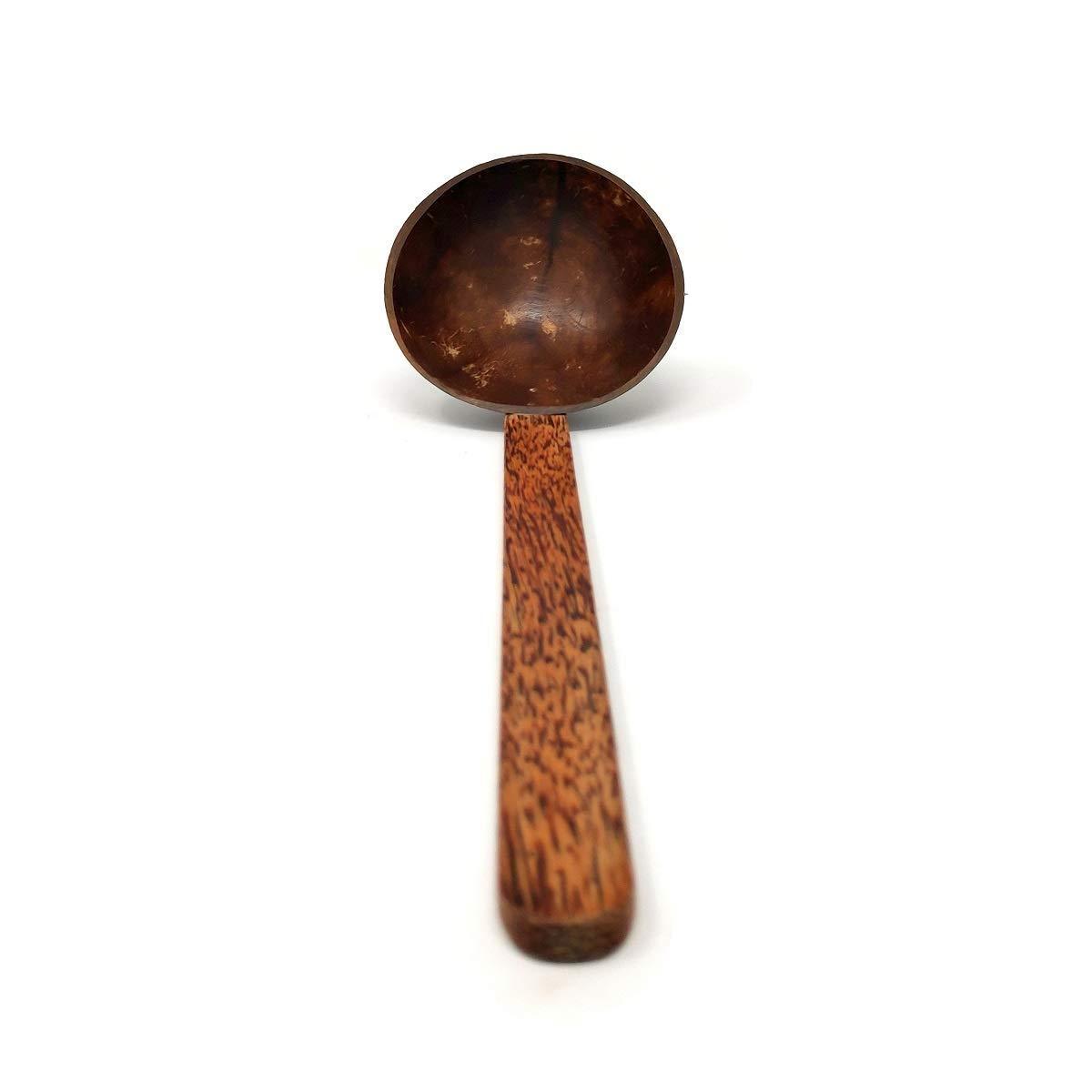 Large Coconut Shell Rice Serving Spoon/Ladle/Spatula- Natural - Organic - Hand Made - Made from Coconut Shell and Coconut Wood - www.indiancart.com.au - Spoons - - Indian Cart
