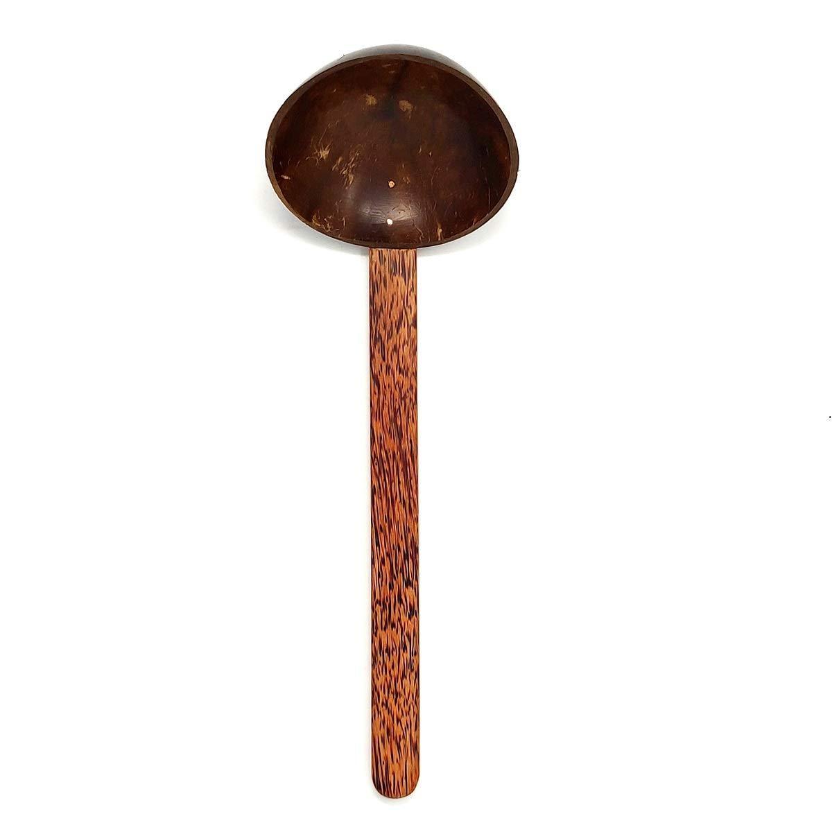 Large Coconut Shell Rice Serving Spoon/Ladle/Spatula- Natural - Organic - Hand Made - Made from Coconut Shell and Coconut Wood - www.indiancart.com.au - Spoons - - Indian Cart