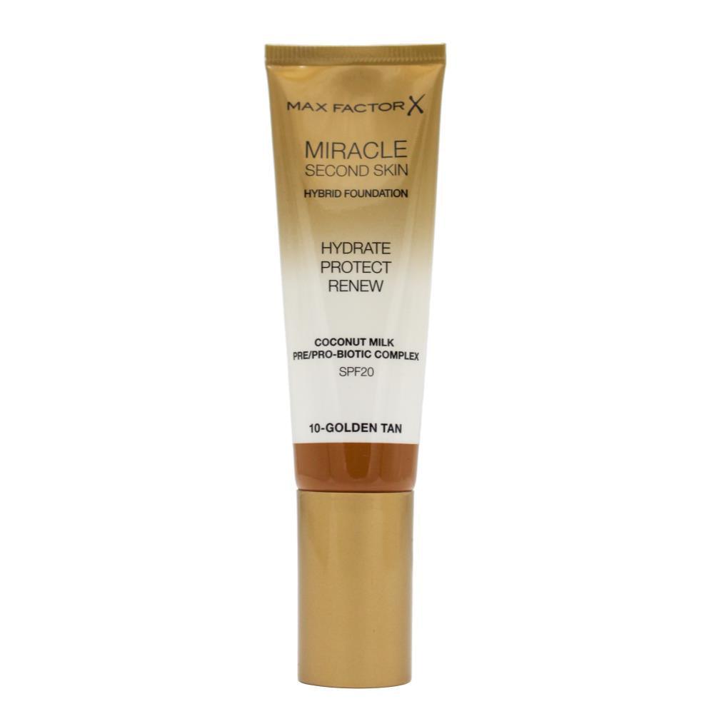 Max Factor Miracle Second Skin Hybrid Foundation SPF20 30mL - 10 Golden Tan - www.indiancart.com.au - Foundations & Concealers - Max Factor - Max Factor