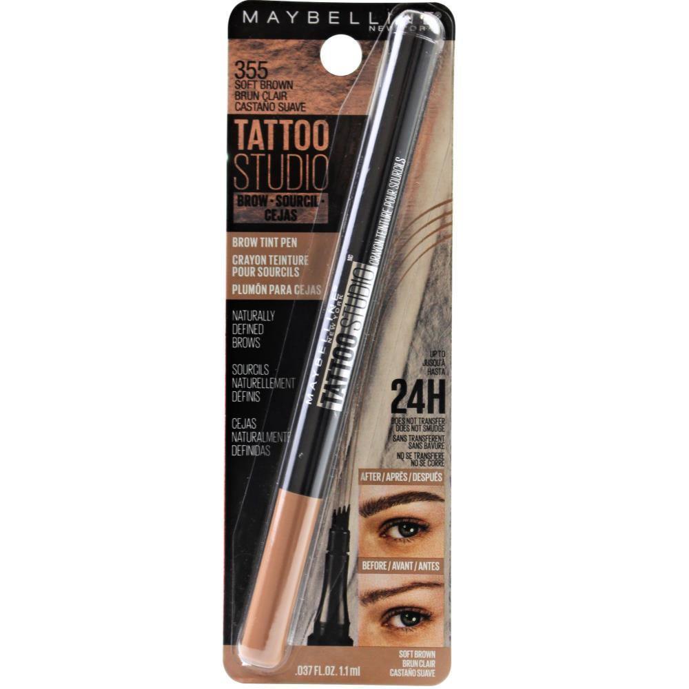 MAYBELLINE 1.1mL TATTOO STUDIO BROW TINT PEN 355 SOFT BROWN (CARDED) - www.indiancart.com.au - Eye Liner - Maybelline - Maybelline